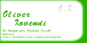 oliver kovendi business card